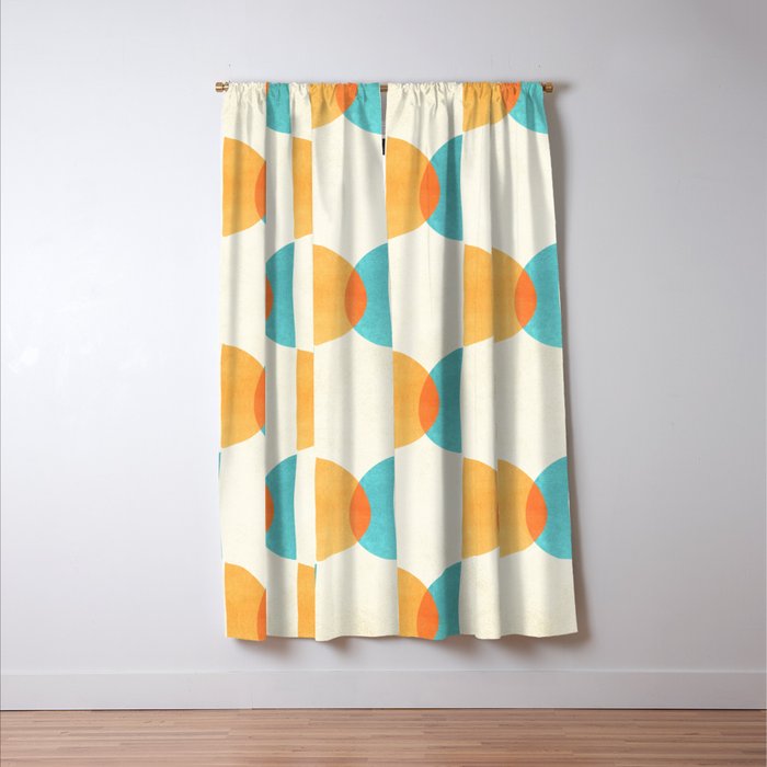 Mid Century Moons Geometric Pattern Window Curtain Gallery Image 3