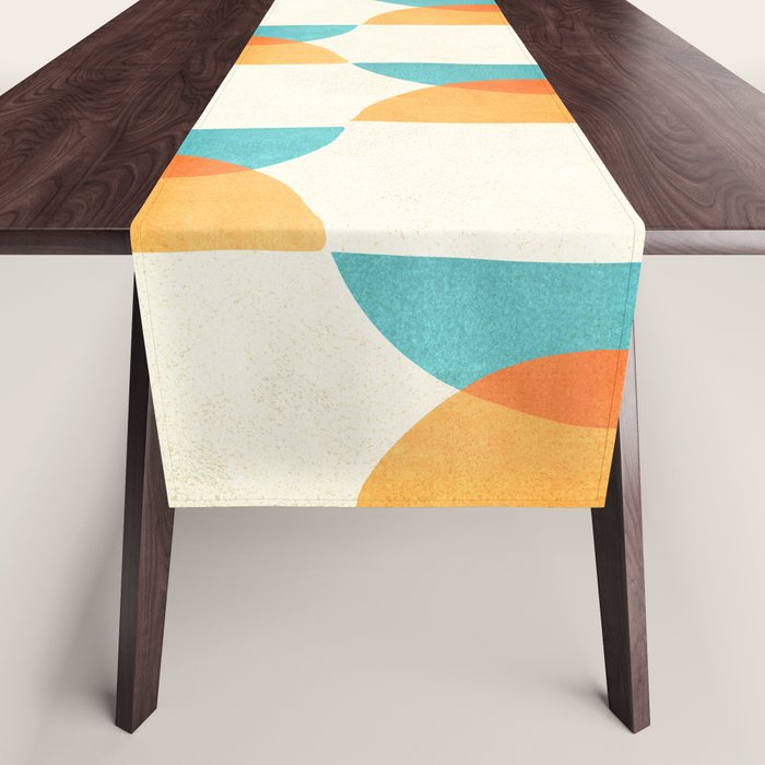 Mid Century Moons Geometric Pattern Table Runner Gallery Image 1