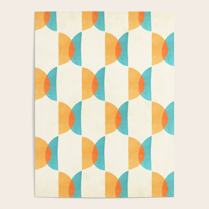 Mid Century Moons Geometric Pattern Poster Gallery Image 4