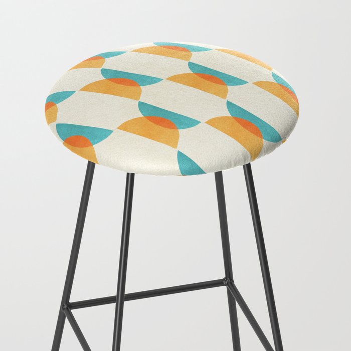 Mid Century Moons Geometric Pattern Stool Gallery Image 2