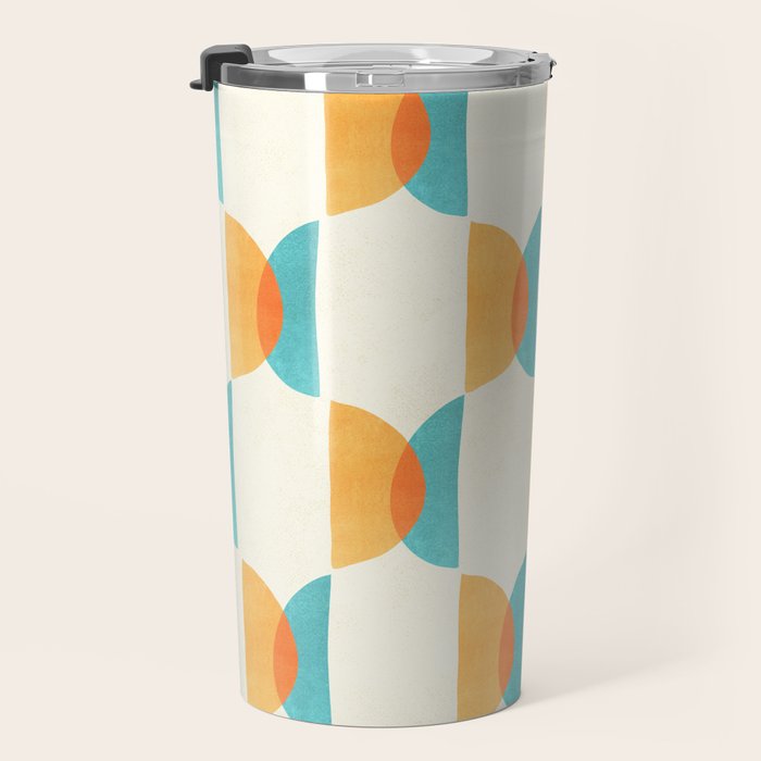 Mid Century Moons Geometric Pattern Travel Mug Gallery Image 3