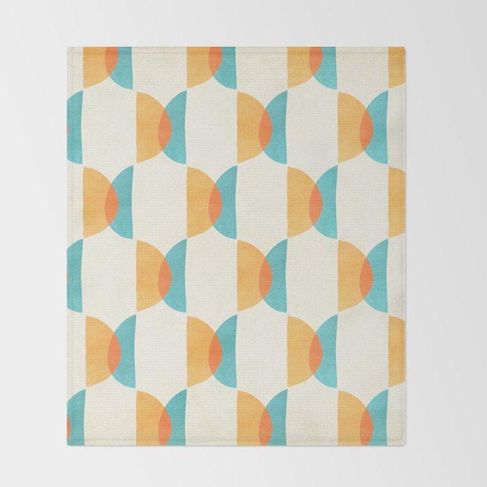 Mid Century Moons Geometric Pattern Throw Blanket Gallery Image 2