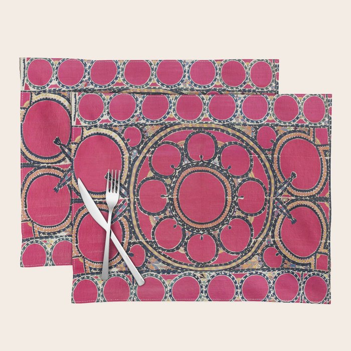 Tashkent Suzani Uzbekistan  Antique Carpet Placemat Gallery Image 1