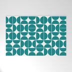 Mid Century Modern Geometric 04 Teal Welcome Mat Gallery Image 1