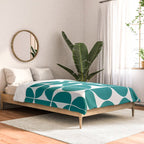 Mid Century Modern Geometric 04 Teal Comforter Gallery Image 2