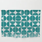 Mid Century Modern Geometric 04 Teal Wall Hanging Gallery Image 1