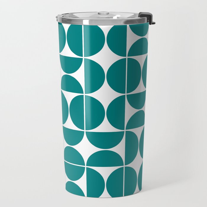Mid Century Modern Geometric 04 Teal Travel Mug Gallery Image 2