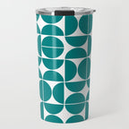 Mid Century Modern Geometric 04 Teal Travel Mug Gallery Image 1