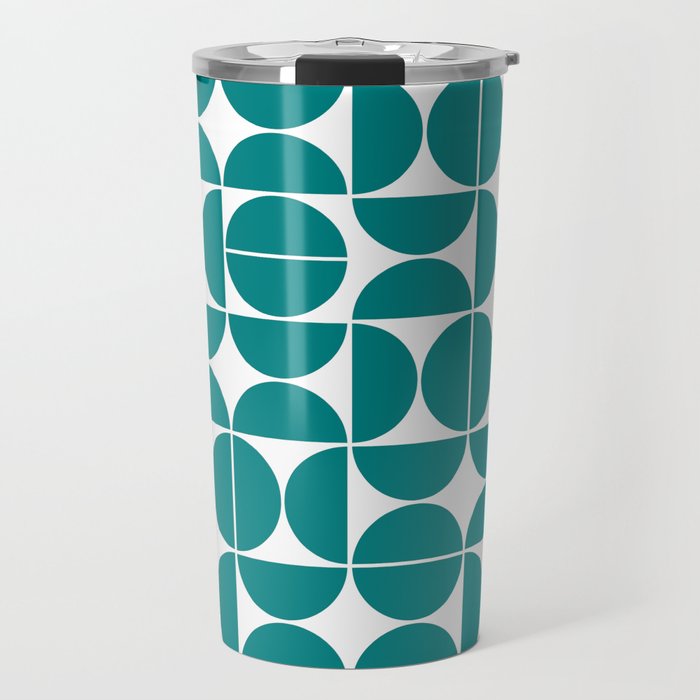 Mid Century Modern Geometric 04 Teal Travel Mug Gallery Image 1