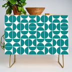 Mid Century Modern Geometric 04 Teal Credenza Gallery Image 1