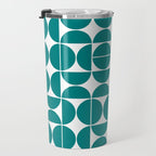 Mid Century Modern Geometric 04 Teal Travel Mug Gallery Image 3