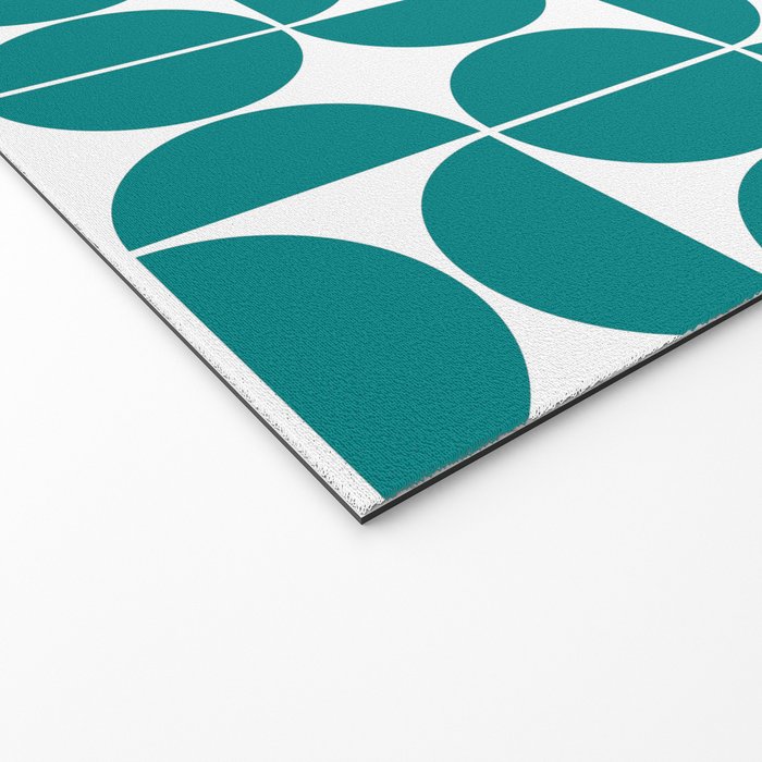 Mid Century Modern Geometric 04 Teal Welcome Mat Gallery Image 2