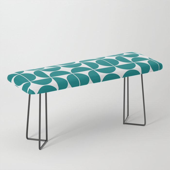 Mid Century Modern Geometric 04 Teal Bench Gallery Image 1