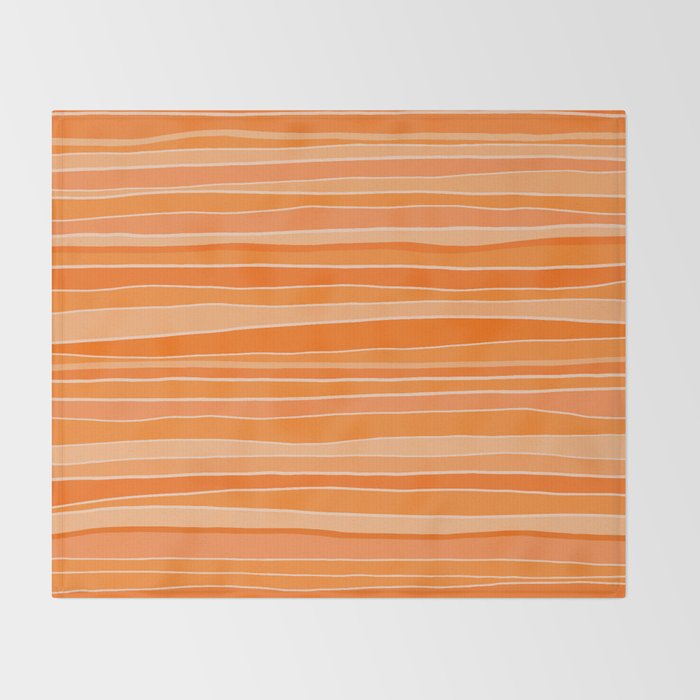 Retro Orange Stripes Throw Blanket Gallery Image 2