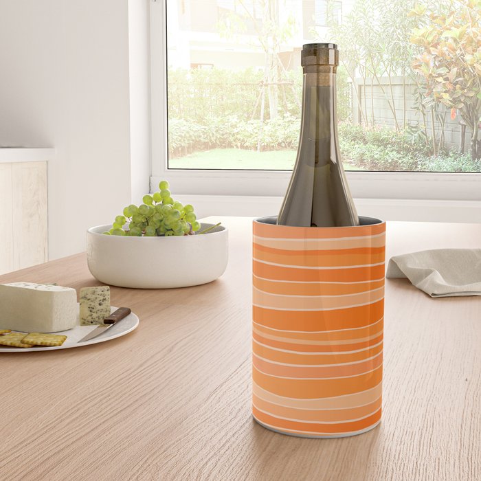 Retro Orange Stripes Wine Chiller Gallery Image 4