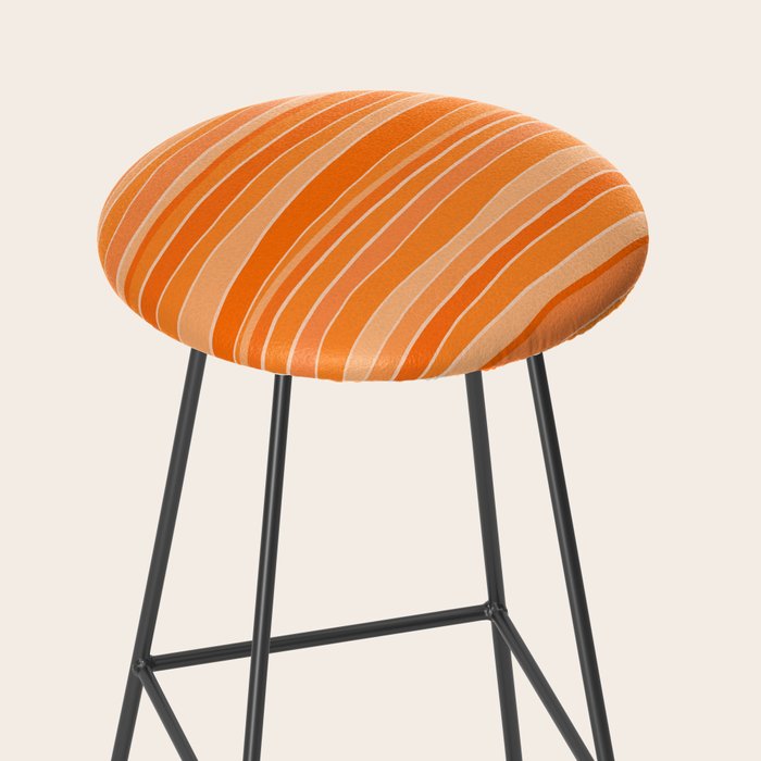 Retro Orange Stripes Stool Gallery Image 2