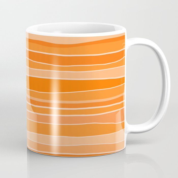 Retro Orange Stripes Coffee Mug Gallery Image 1