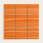 Retro Orange Stripes Wood Wall Art Gallery Image 1