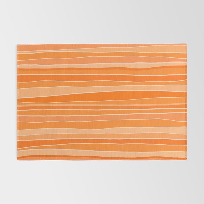 Retro Orange Stripes Rug Gallery Image 2