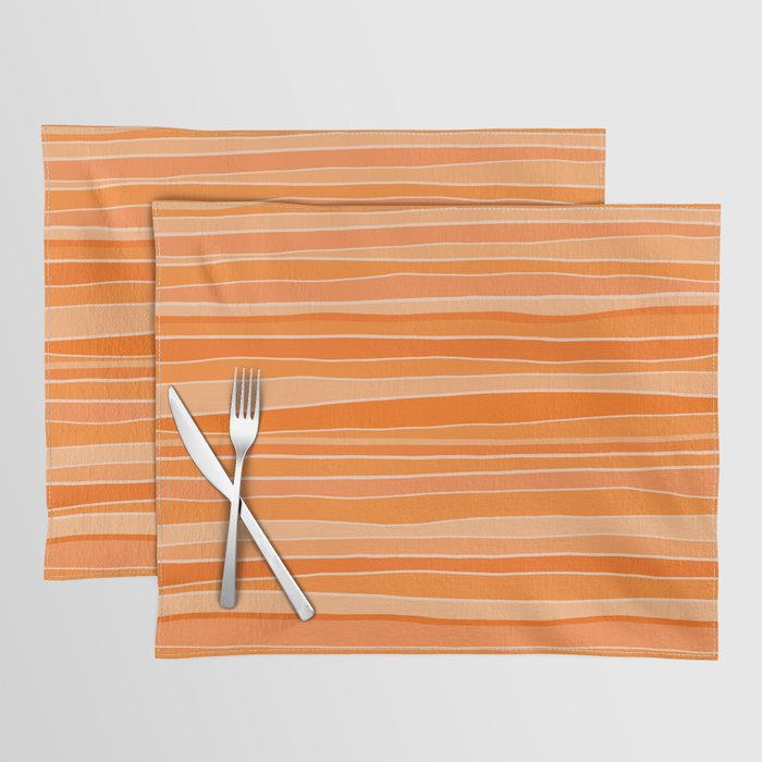 Retro Orange Stripes Placemat Gallery Image 1