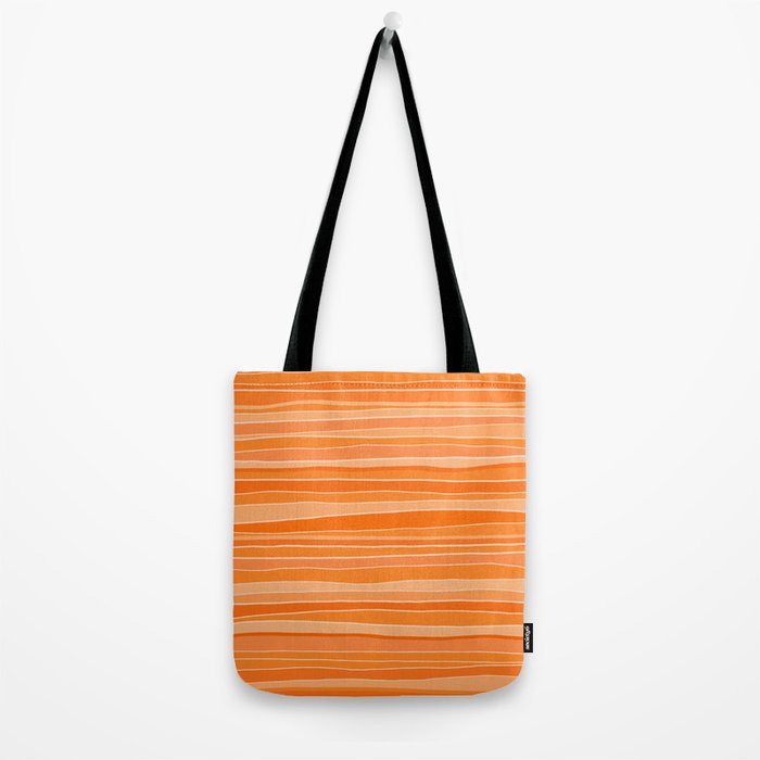 Retro Orange Stripes Tote Bag Gallery Image 2