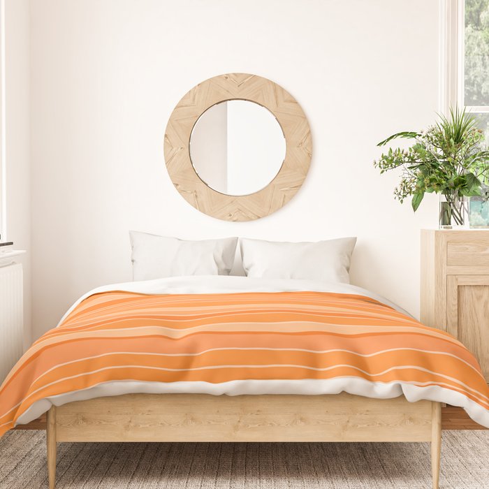 Retro Orange Stripes Duvet Cover Gallery Image 3