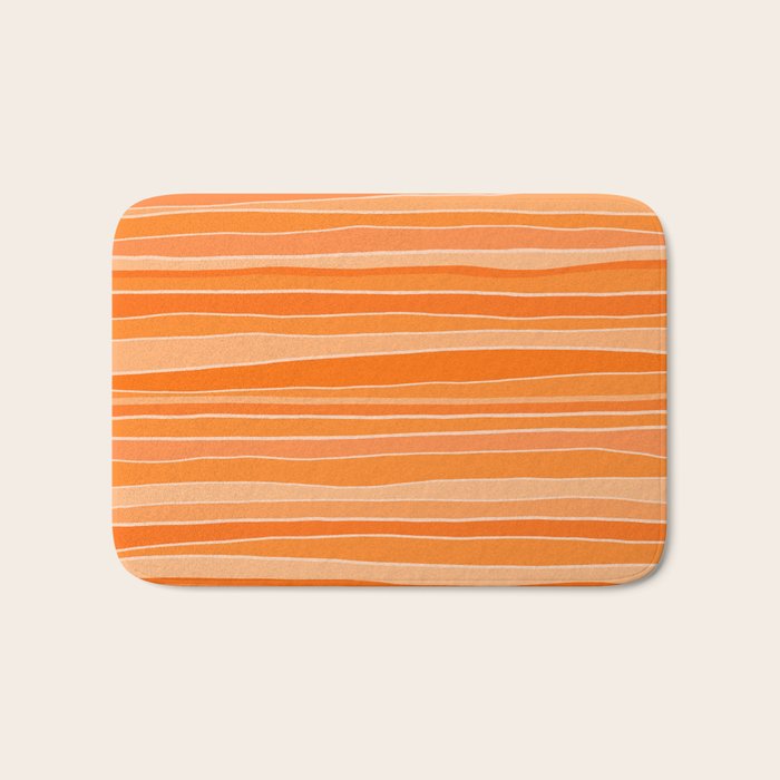 Retro Orange Stripes Bath Mat Gallery Image 1