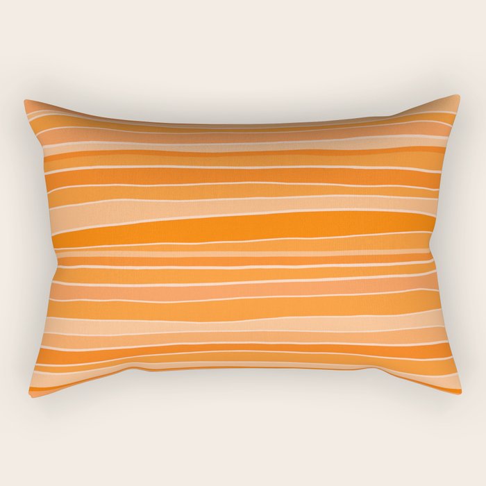 Retro Orange Stripes Rectangular Pillow Gallery Image 1