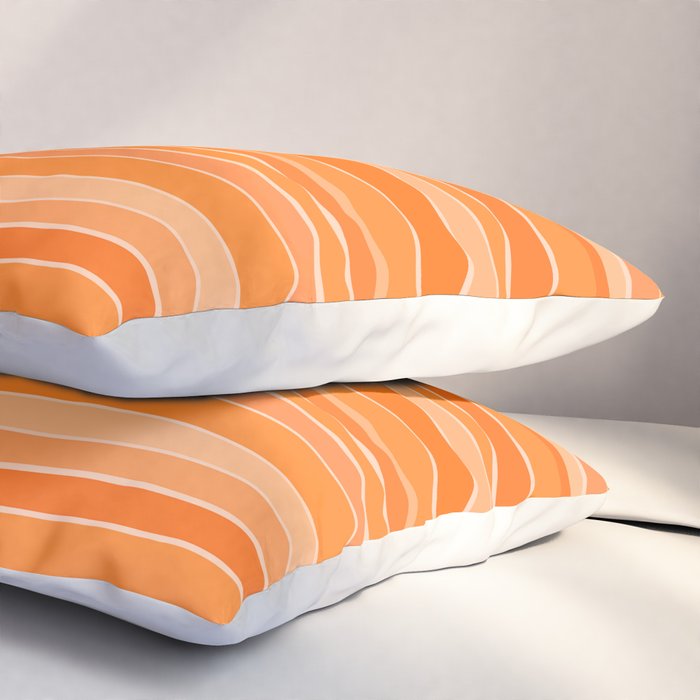 Retro Orange Stripes Pillow Sham Gallery Image 3