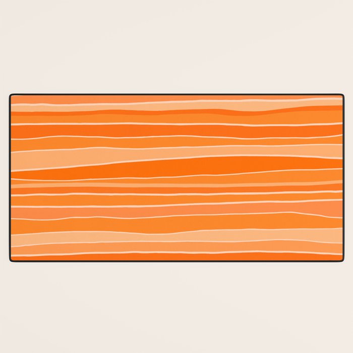 Retro Orange Stripes Desk Mat Gallery Image 3