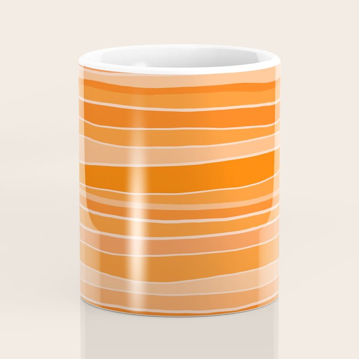 Retro Orange Stripes Coffee Mug Gallery Image 4