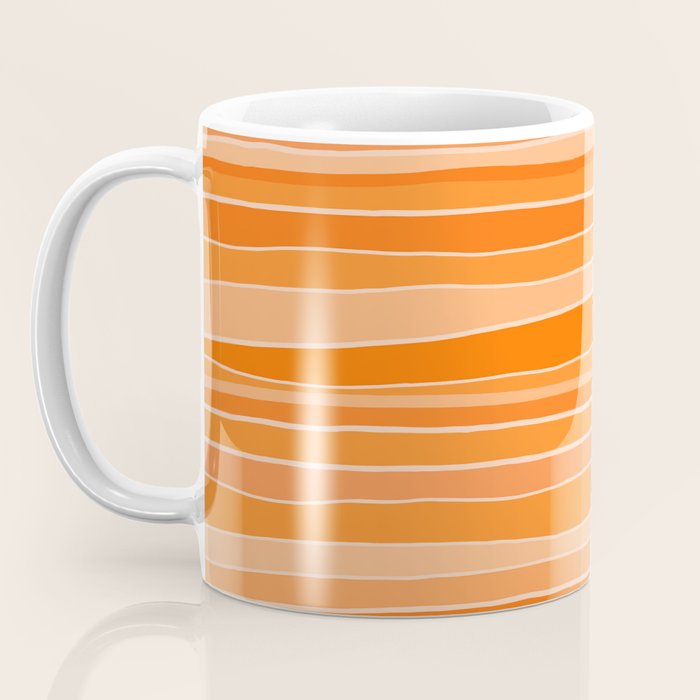 Retro Orange Stripes Coffee Mug Gallery Image 3