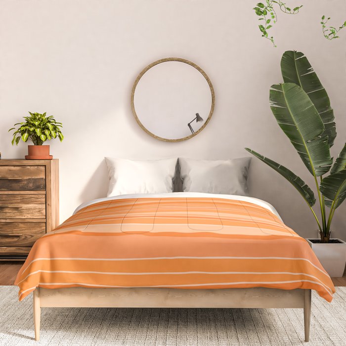 Retro Orange Stripes Comforter Gallery Image 3
