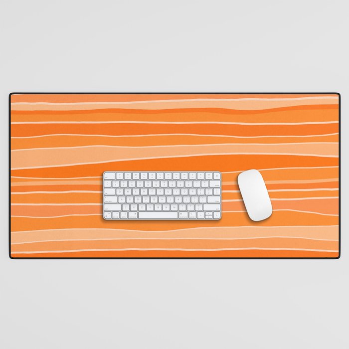 Retro Orange Stripes Desk Mat Gallery Image 1