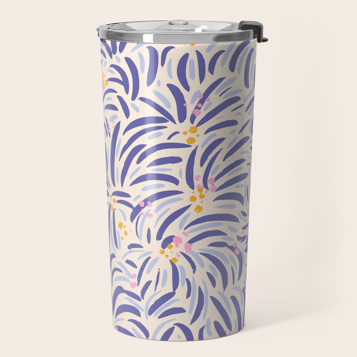 Powerful and floral pattern invers Travel Mug Gallery Image 2