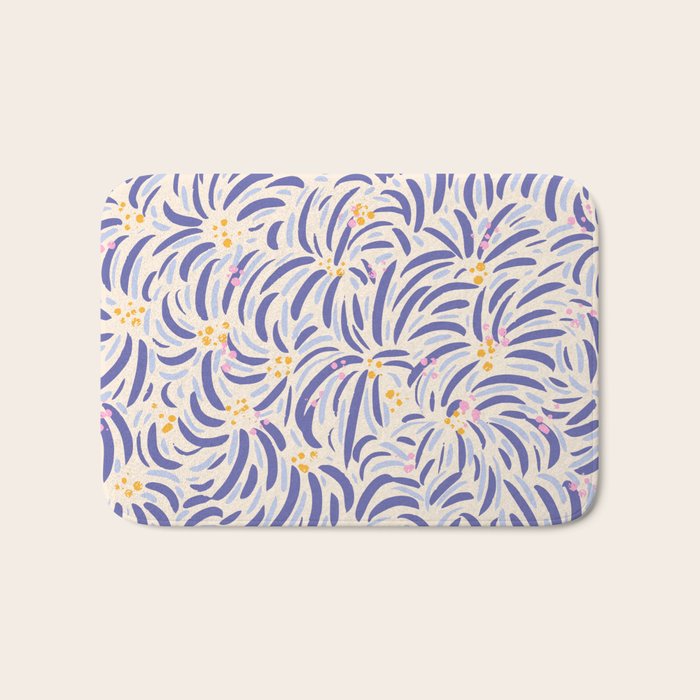 Powerful and floral pattern invers Bath Mat Gallery Image 1