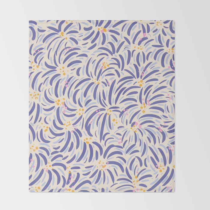 Powerful and floral pattern invers Throw Blanket Gallery Image 2