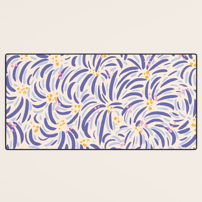 Powerful and floral pattern invers Desk Mat Gallery Image 3