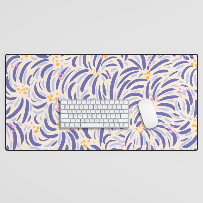 Powerful and floral pattern invers Desk Mat Gallery Image 1