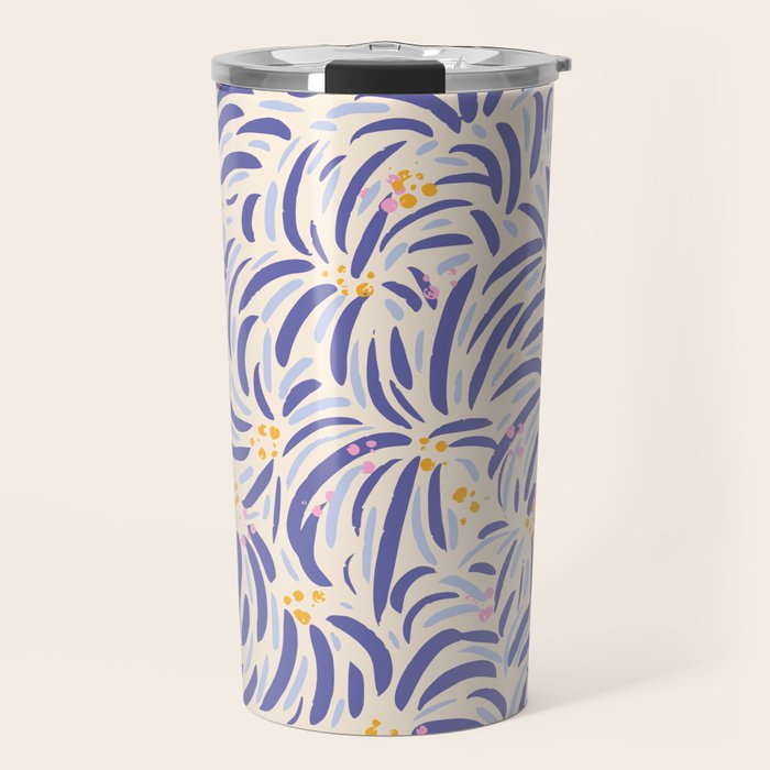 Powerful and floral pattern invers Travel Mug Gallery Image 1
