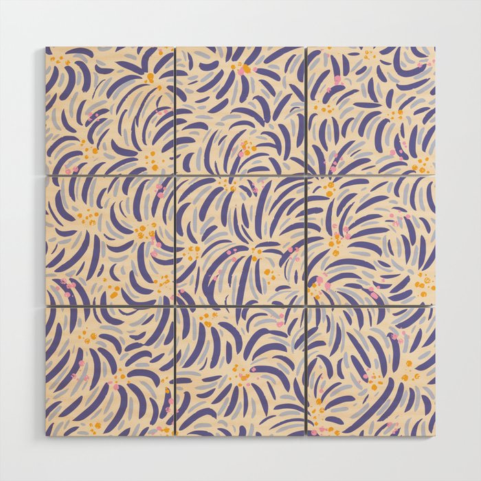 Powerful and floral pattern invers Wood Wall Art Gallery Image 1