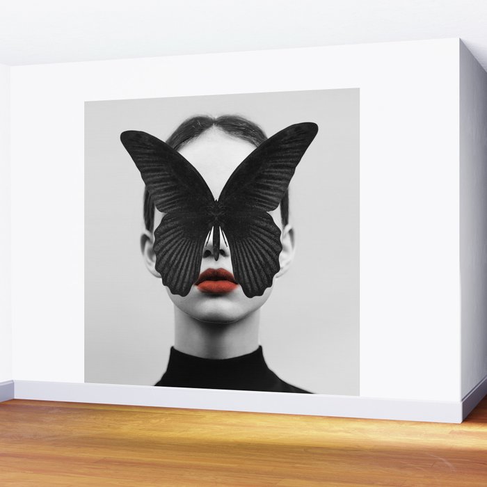 BLACK BUTTERFLY Wall Mural Gallery Image 2