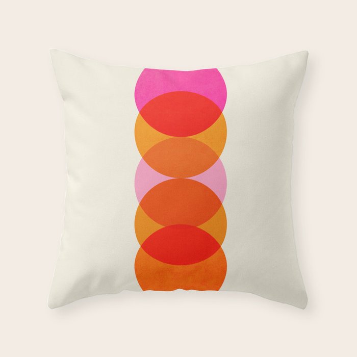 Abstraction_COLOUR_CIRCLES_001 Throw Pillow Gallery Image 1