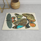 Vintage Butterfly Illustration EA Seguy Papillon Rug Gallery Image 1