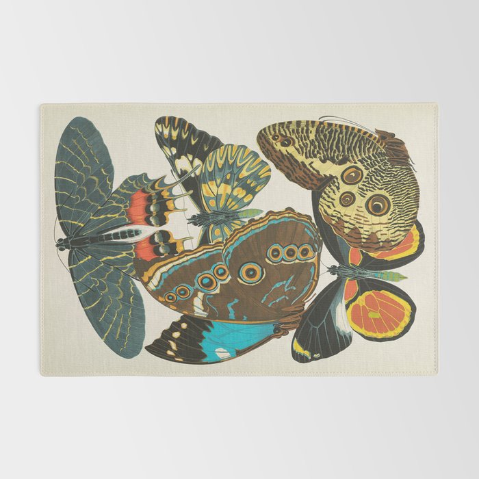 Vintage Butterfly Illustration EA Seguy Papillon Rug Gallery Image 2