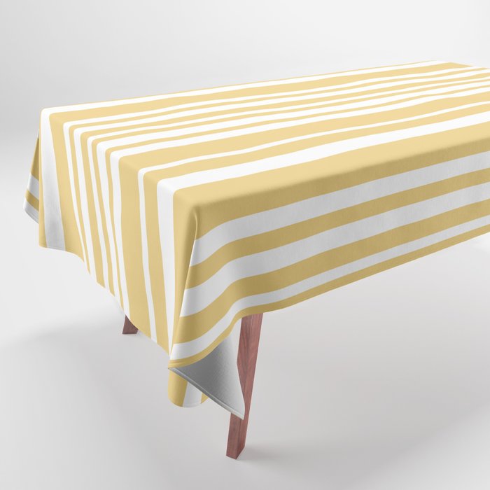 Classic Stripes XLIV - Pastel Yellow Tablecloth Gallery Image 1