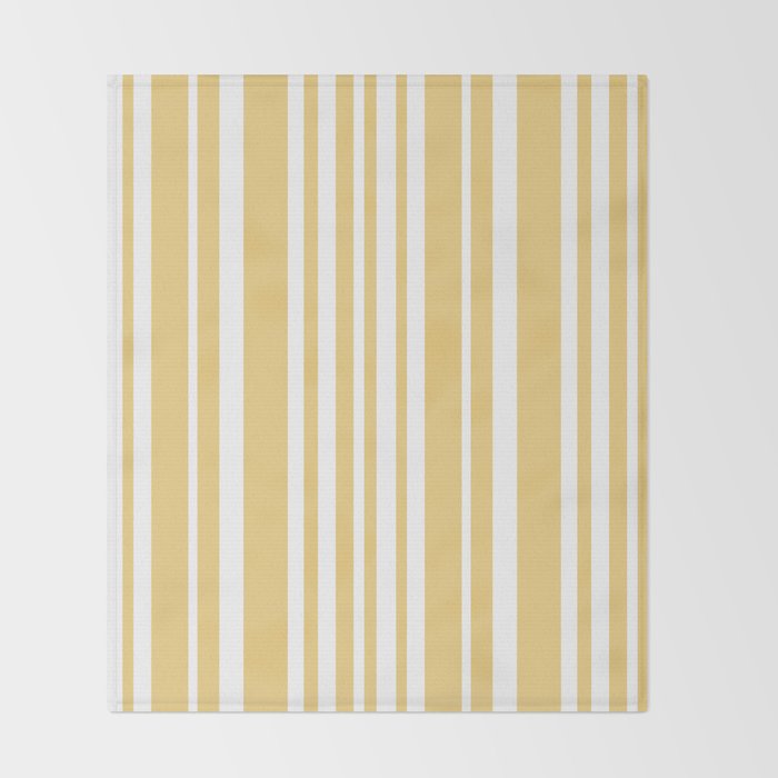 Classic Stripes XLIV - Pastel Yellow Throw Blanket Gallery Image 2