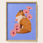 Graceful Fox Among Flowers Serving Tray Gallery Image 1