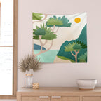 A Sunny Day On Planet Three Landscape  Wall Tapestry Gallery Image 2