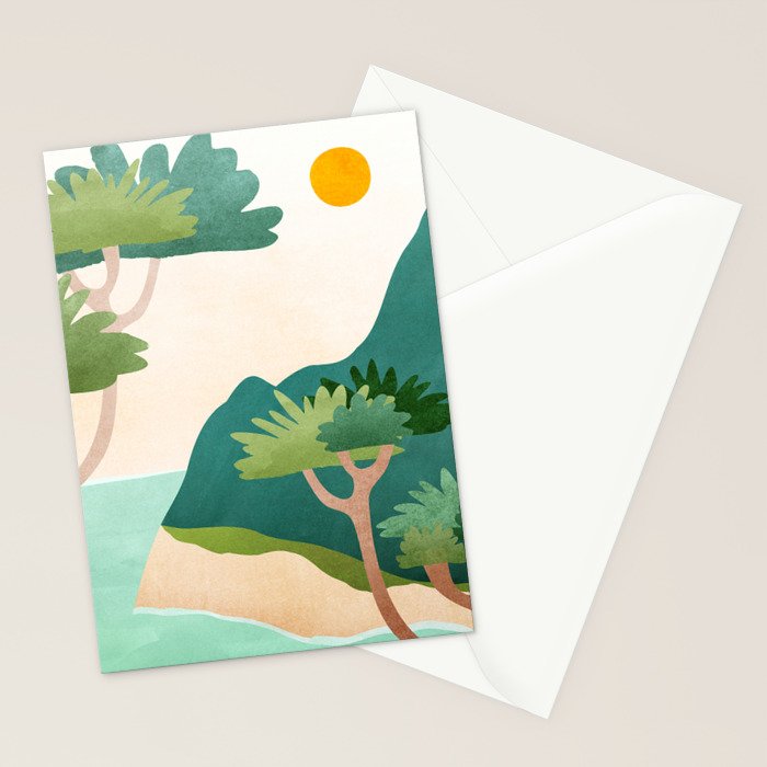 A Sunny Day On Planet Three Landscape  Stationery Card Gallery Image 2